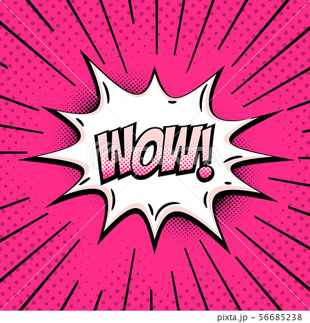 Comic style text, WOW sound effect, speech bubble, 56685238