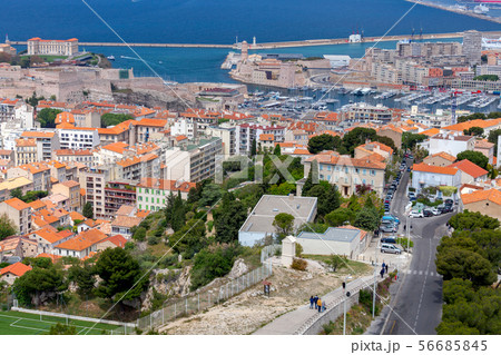 Marseilles. Aerial view of the fort of St. John and the harbor. 56685845