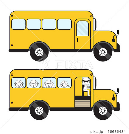 Vector schoolbus with children and empty. Closed 56686484