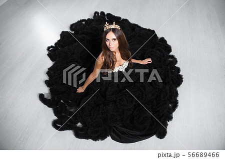 Alluring young woman poses in a studio. Alluring young woman poses in a studio. 56689466