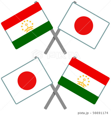 タジキスタンと日本の旗