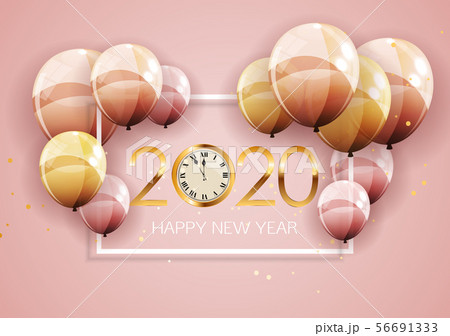 Happy 2020 New Year Background with Balloons. Happy 2020 New Year Background with Balloons. 56691333
