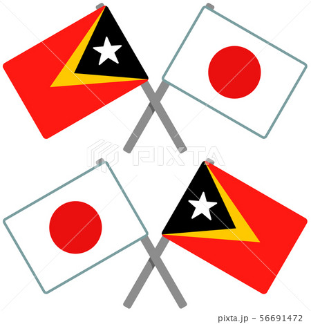 東ティモールと日本の旗
