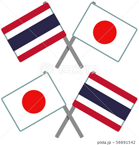 タイと日本の旗