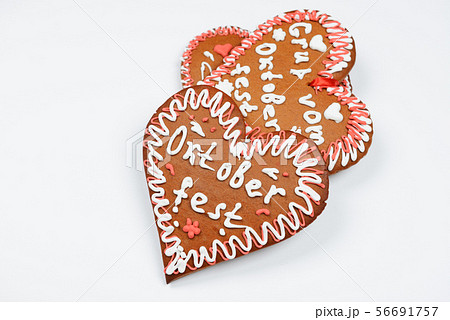 The gingerbread hearts with Oktoberfest The gingerbread hearts with Oktoberfest 56691757