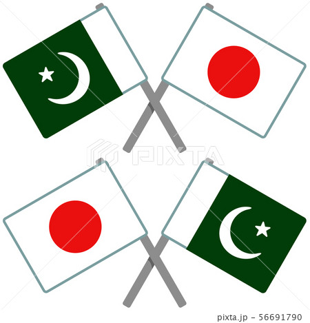 パキスタンと日本の旗