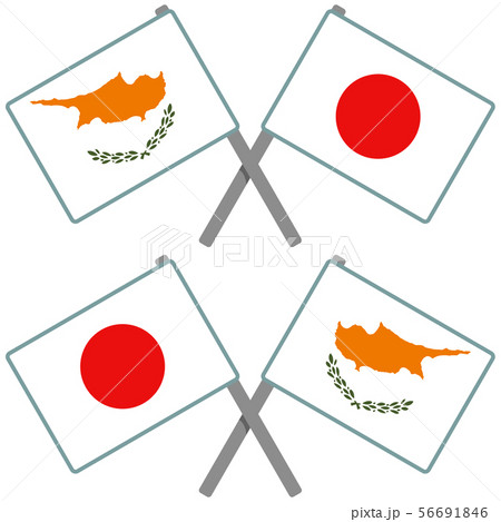 キプロスと日本の旗