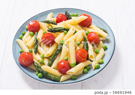 Penne pasta salad with asparagus , tomatoes and Penne pasta salad with asparagus , tomatoes and 56691946