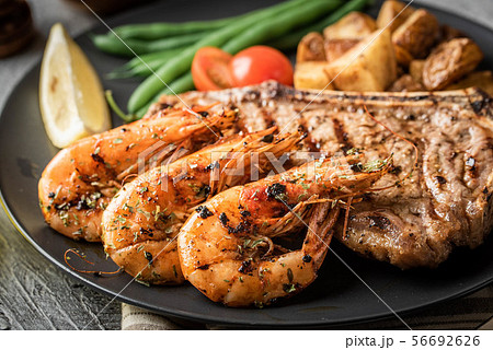 surf and turf, new york strip steak and grilled surf and turf, new york strip steak and grilled 56692626
