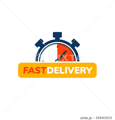 Express delivery logo. Clock icon with express delivery inscription. Fast  delivery and urgent shipping services. Vector illustration in flat style.  5731064 Vector Art at Vecteezy