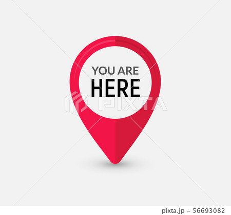 You are here sign icon mark. Destination or location point concept. Pin position marker design 56693082