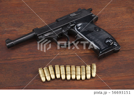 WWII era nazi german army handgun with ammunitions 56693151