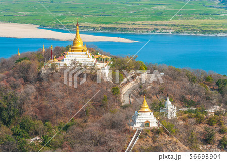 aerial view from the sagaing hill in Mandalay, 56693904