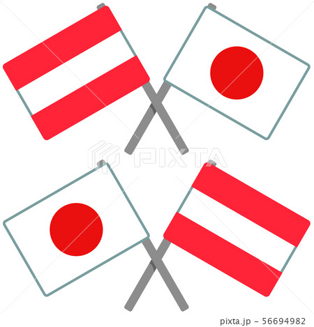 オーストリアと日本の旗