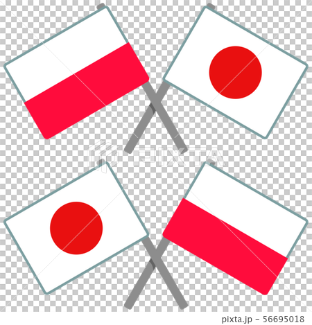 波蘭和日本國旗 56695018