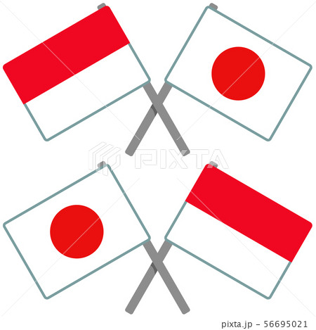 モナコと日本の旗