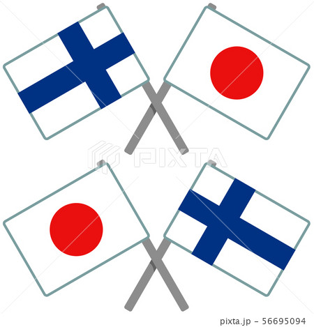 フィンランドと日本の旗