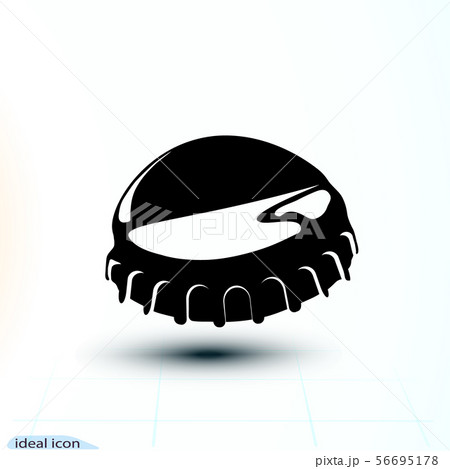 Black icon cap Beer bottle, bent. Vector simple Black icon cap Beer bottle, bent. Vector simple 56695178