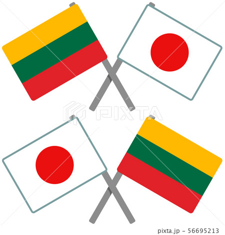 リトアニアと日本の旗