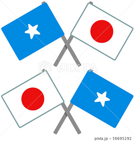 ソマリアと日本の旗