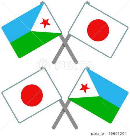 ジブチと日本の旗