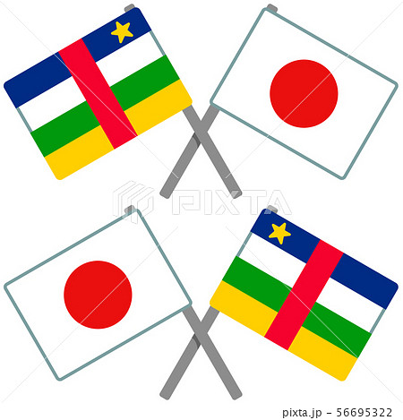 中央アフリカと日本の旗