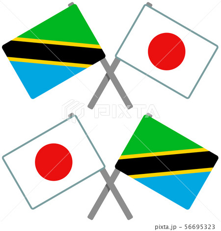 タンザニアと日本の旗