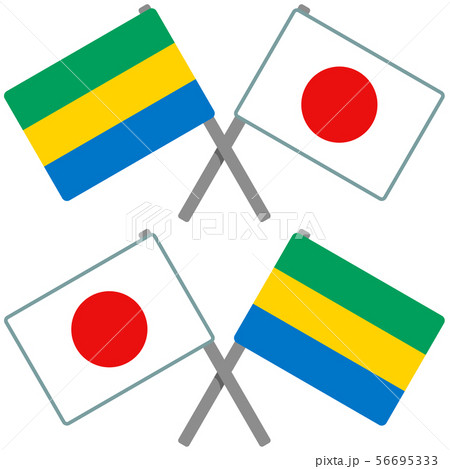 ガボンと日本の旗
