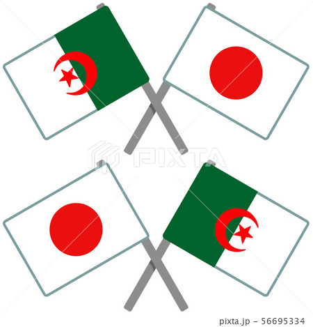 アルジェリアと日本の旗