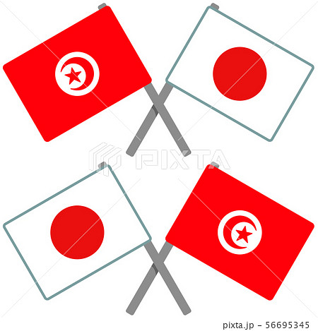 チュニジアと日本の旗