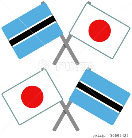 ボツワナと日本の旗