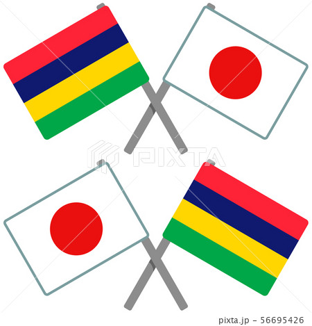 モーリシャスと日本の旗