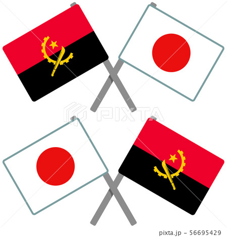 アンゴラと日本の旗