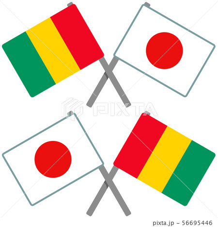 ギニアと日本の旗