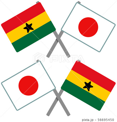 ガーナと日本の旗