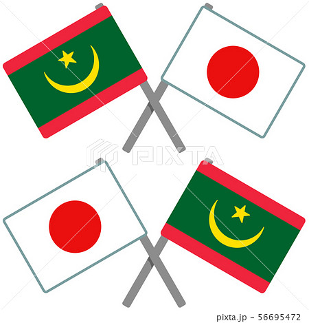 モーリタニアと日本の旗