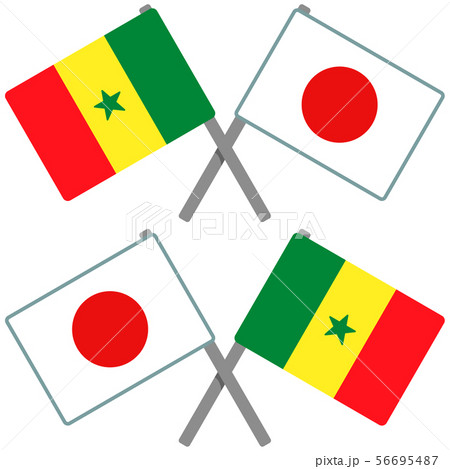 セネガルと日本の旗