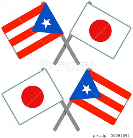 アメリカ領プエルトリコと日本の旗 56695692