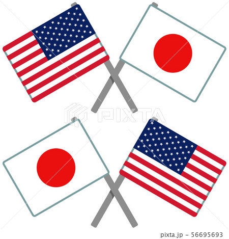 アメリカ合衆国と日本の旗 56695693