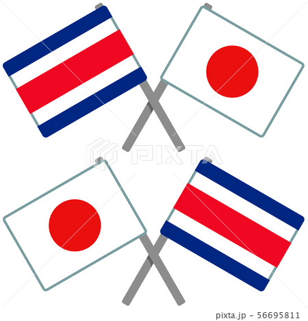 コスタリカと日本の旗