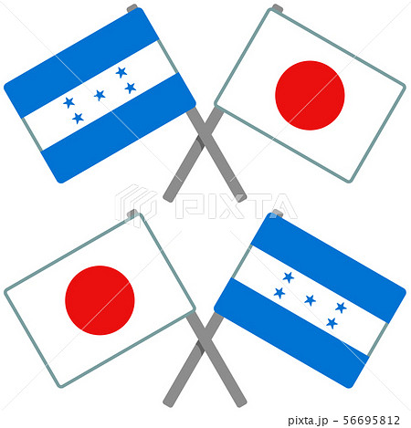 ホンジュラスと日本の旗