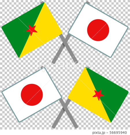 法屬圭亞那和日本國旗 56695940