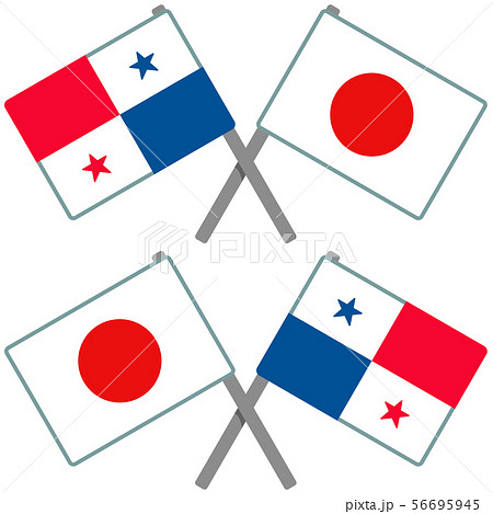 パナマと日本の旗