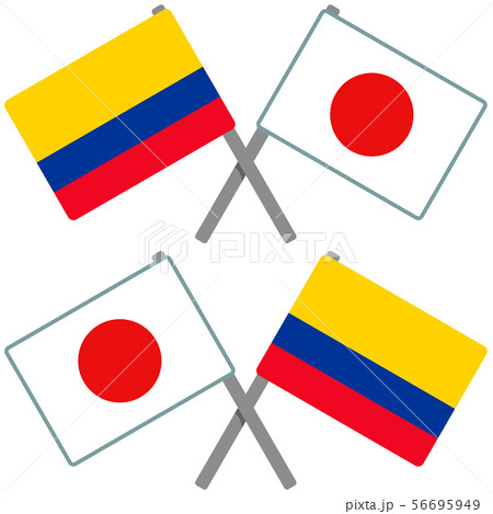 コロンビアと日本の旗