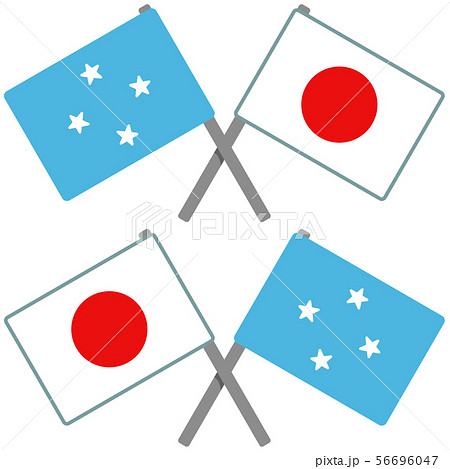 ミクロネシア連邦と日本の旗