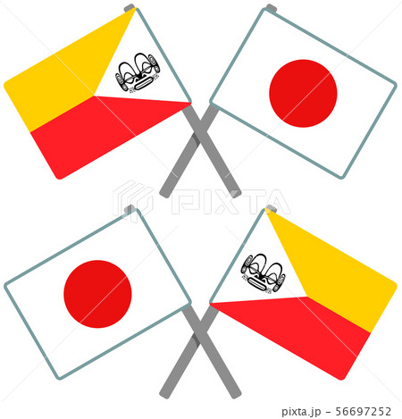 マルキーズ諸島と日本の旗 56697252