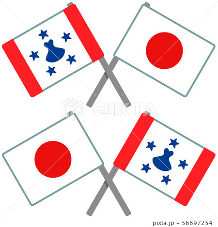 トゥブアイ諸島と日本の旗 56697254