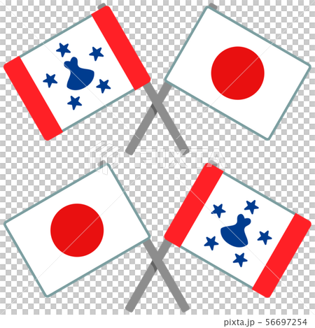 トゥブアイ諸島と日本の旗 56697254