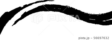 ラインウェーブ 風 毛筆 手書き 和風素材 イラスト 56697632