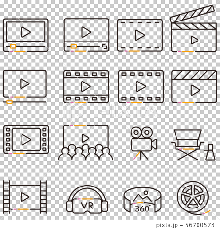 3色線繪圖視頻圖標 56700573